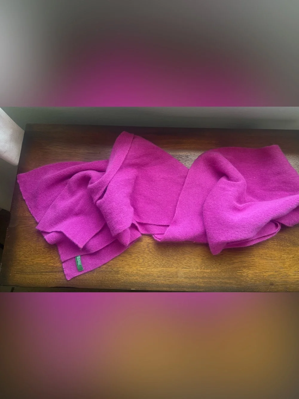 United Colors of Benetton Women’s Pink Knit Winter Scarf - Hot Fuchsia